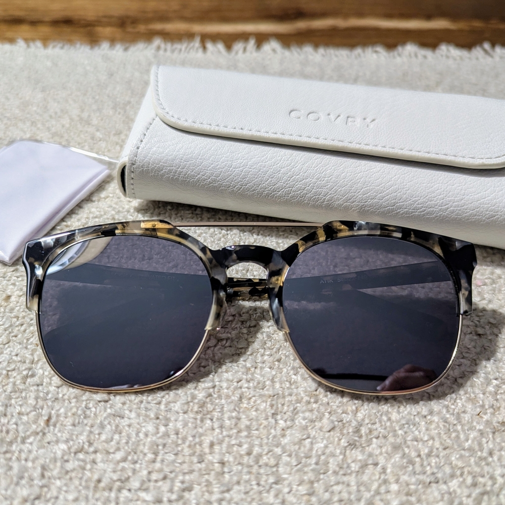Covry Atik Cloud Tortoiseshell Sunglasses with Mirror-style Lenses - Picture 7 of 11